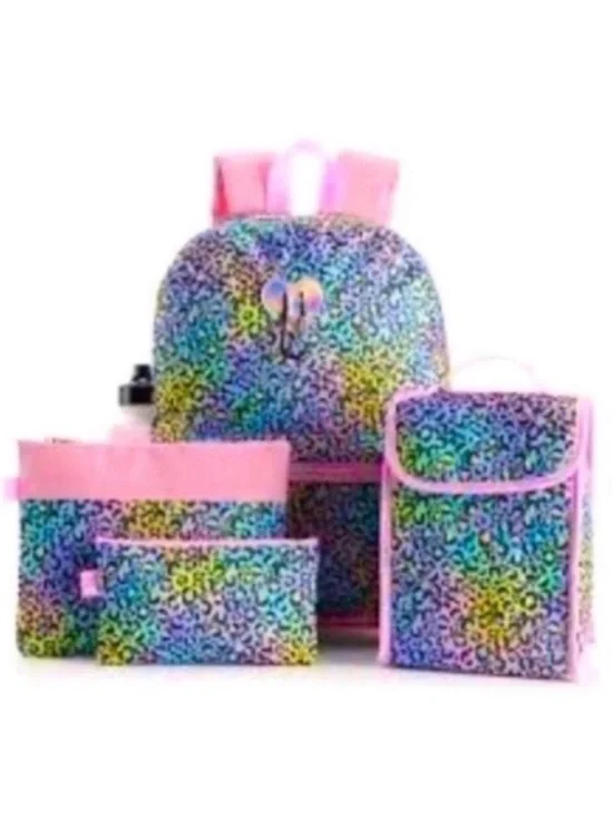 Colorful Cheetah Print Backpack Set - Picture 1 of 4